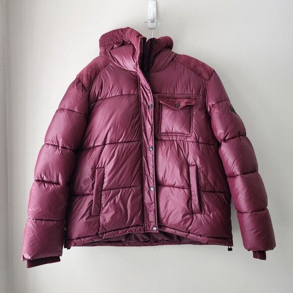 Koolaburra by Ugg Midweight Puffer with Corduroy Accents | Women's XL | Burgundy - Picture 1 of 13